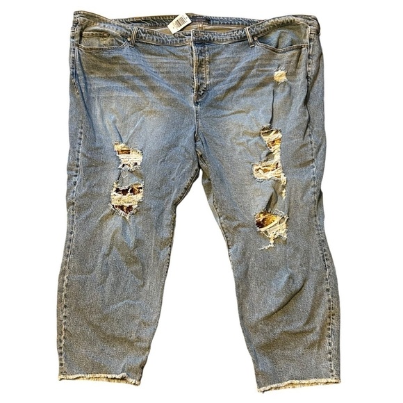 torrid Denim - NWT TORRID 30R High Rise Straight Jeans With Gold Sequins Ripped Cuttoff Style